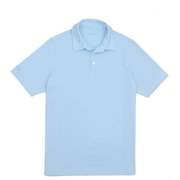 Gulfport Polo in Powder Blue Stripe - Properly Tied - Picture 1 of 1